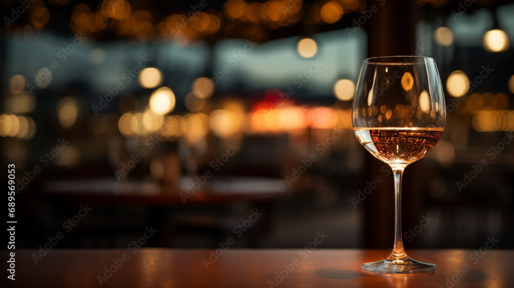 glass of wine on a table celebrate background