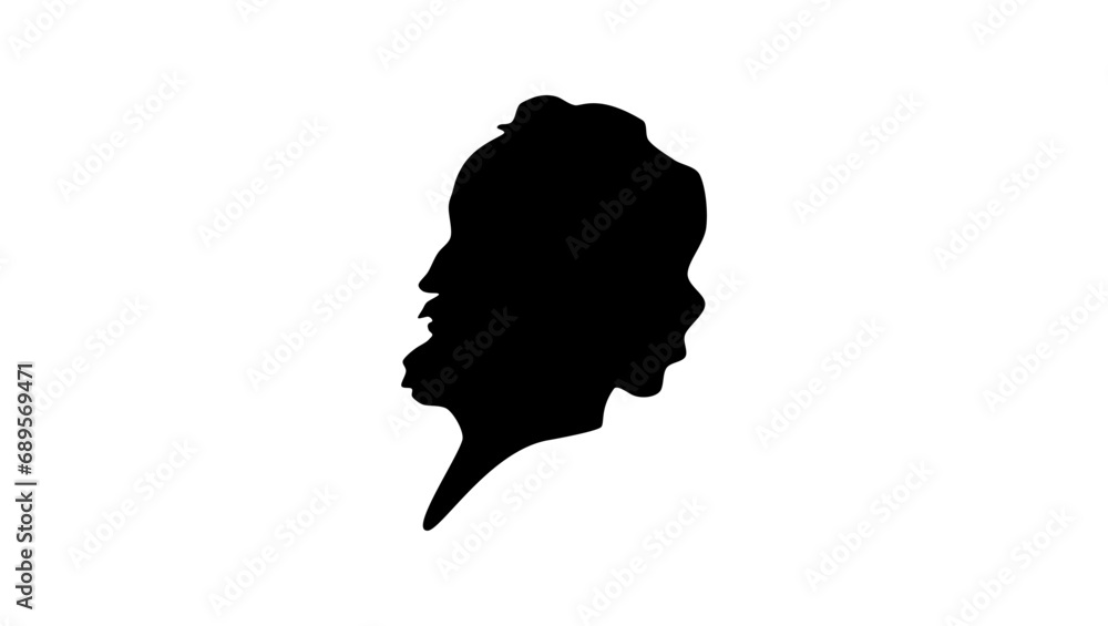 Philipp Melanchthon, black isolated silhouette Philipp Melanchthon, black isolated silhouette