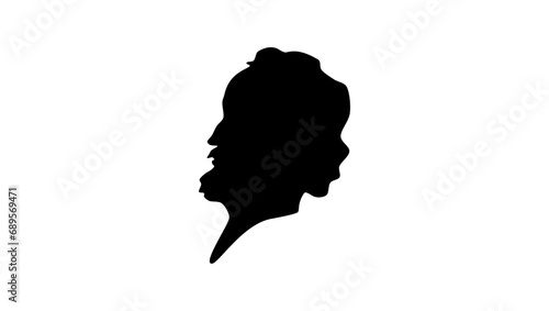 Philipp Melanchthon, black isolated silhouette