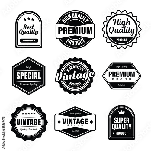 vintage badge collection vector set 