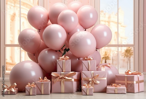 Pink Serenade: A Celebration of Gifts and Elegance by the Winter Window