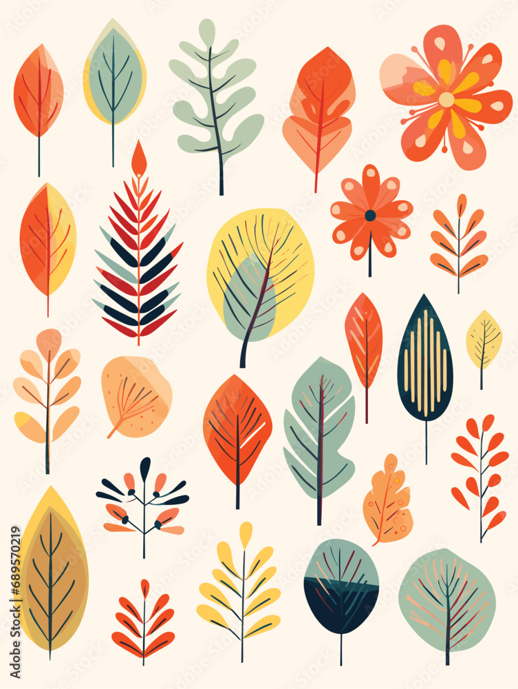 Fototapeta premium Stunning Collection: 3D Style Tropical Plants Vector Artwork