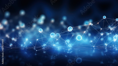 Abstract Network Connections with Blue Light Dots