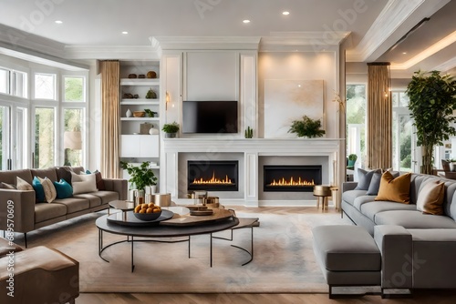 modern living room with fireplace © iqra
