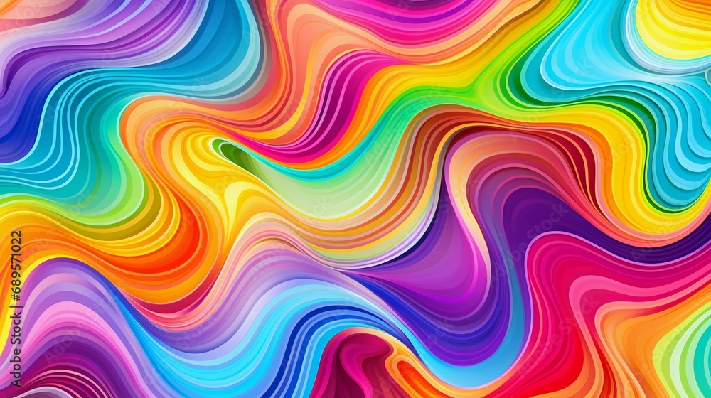 Vibrant Psychedelic Rainbow Swirl Pattern. Generative ai Vibrant Psychedelic Rainbow Swirl Pattern. Generative ai