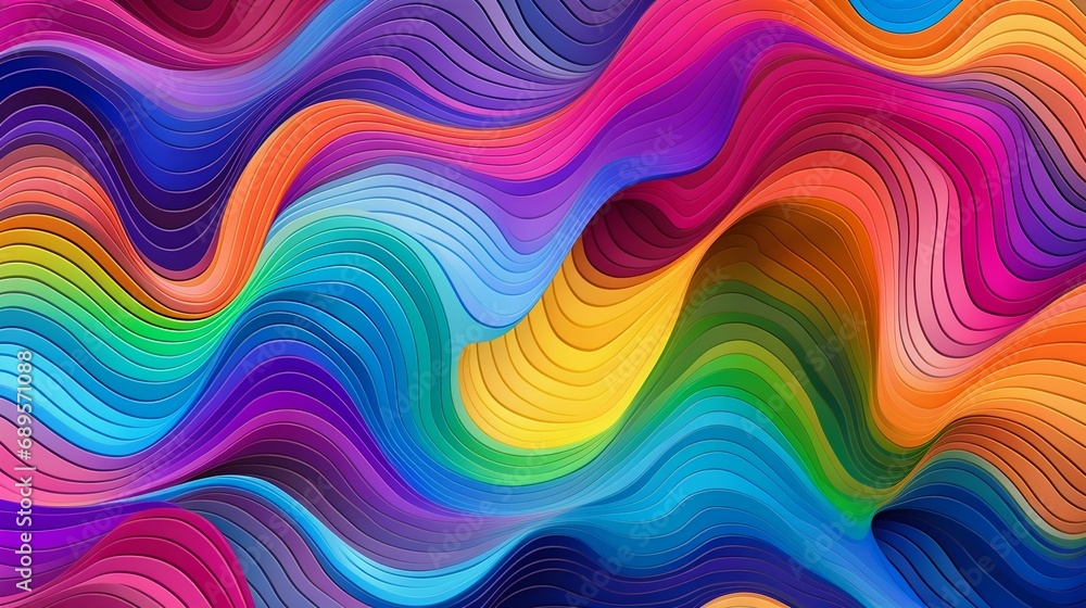Vibrant Psychedelic Rainbow Swirl Pattern. Generative ai Vibrant Psychedelic Rainbow Swirl Pattern. Generative ai