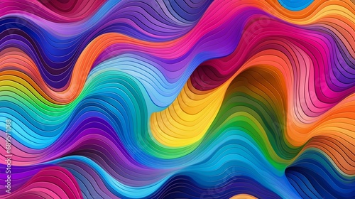 Vibrant Psychedelic Rainbow Swirl Pattern. Generative ai