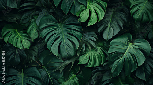 green leaves on a black background © Pixalu