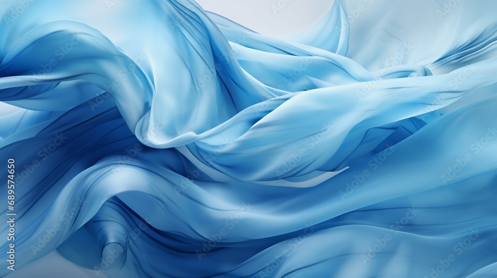 Serene Blue Fabric Flow Background. Generative ai Serene Blue Fabric Flow Background. Generative ai