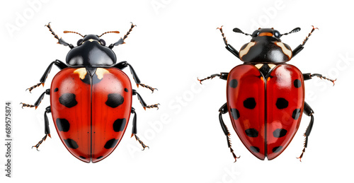 Top view of a ladybug insect, cut out - stock png.