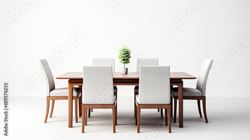 Dining table and chairs in the room