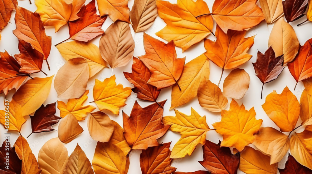 Autumn composition. Pattern made of autumn leaves
