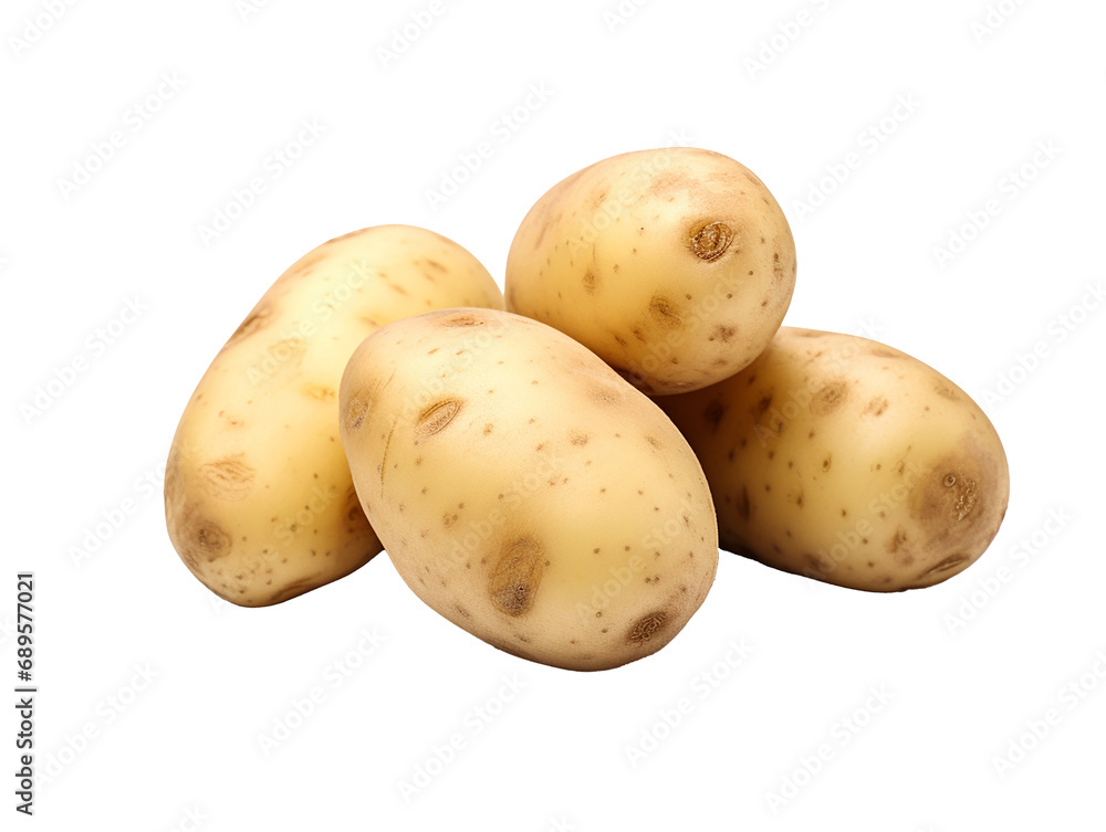Fresh Raw potato isolated on transparent. PNG files. Fresh Raw potato isolated on transparent. PNG files.