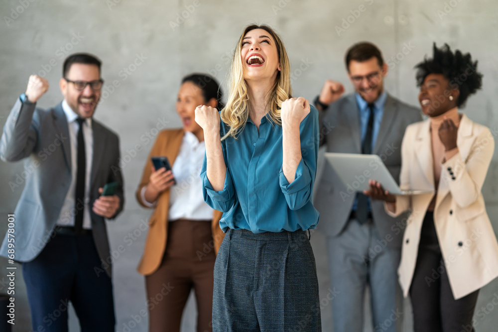 Success group of multiethnic entrepreneurs and business people achieving goals in corporate office Success group of multiethnic entrepreneurs and business people achieving goals in corporate office