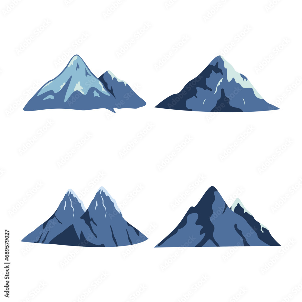 Collection of International Mountain Day. Abstract Decoration. Isolated Vector Illustration. 