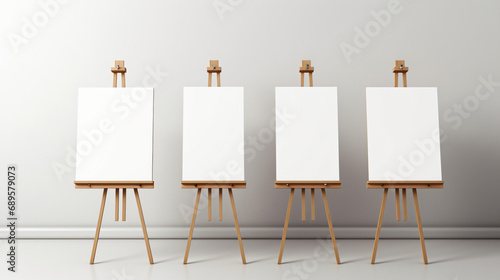 Easels and blank canvases