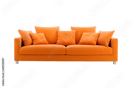 orange sofa isolated