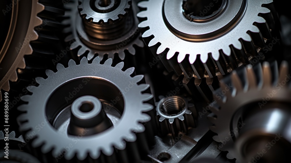 close up view of Metal gear in factory. Many different stainless steel gears on a gray background, close up view of Metal gear in factory. Many different stainless steel gears on a gray background,