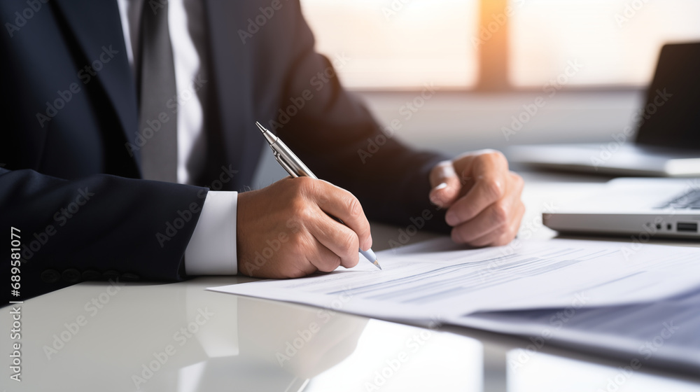 A close-up of a focused Head of Revenue Operations analyzing financial reports, Head of Revenue Operations, blurred background, with copy space A close-up of a focused Head of Revenue Operations analyzing financial reports, Head of Revenue Operations, blurred background, with copy space