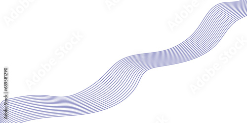 Abstract wavy gravy lines stream element for design on a white and blue background Stylized line art background. Vector illustration. Waves abstract banner design. Elegant wavy vector background
