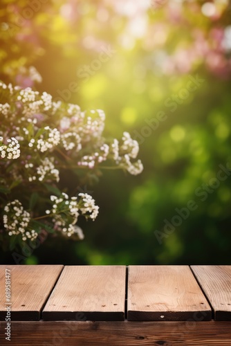 Wooden background tabletop beautiful spring