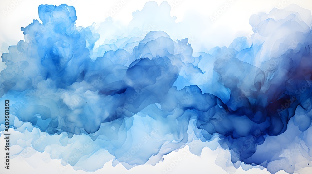 Abstract blue and wonderful  watercolor on a white background
