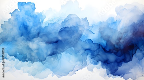 Abstract blue and wonderful watercolor on a white background