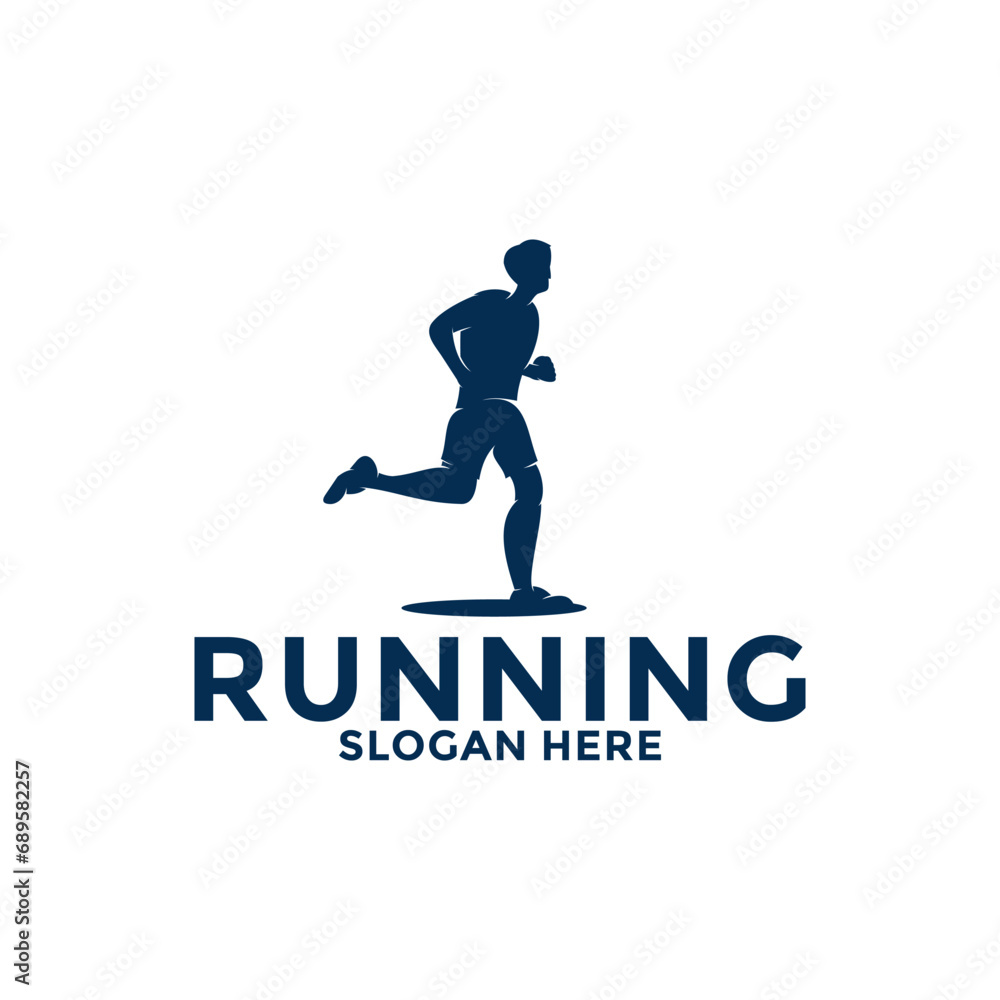 Running and marathon logo design template, Run Club Logo, Abstract People Running logo vector