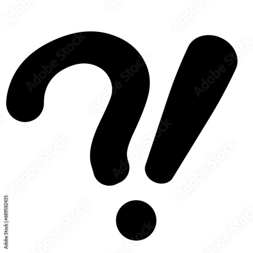Punctuation mark indicating surprise, reinforced question exclamation point mark cartoon