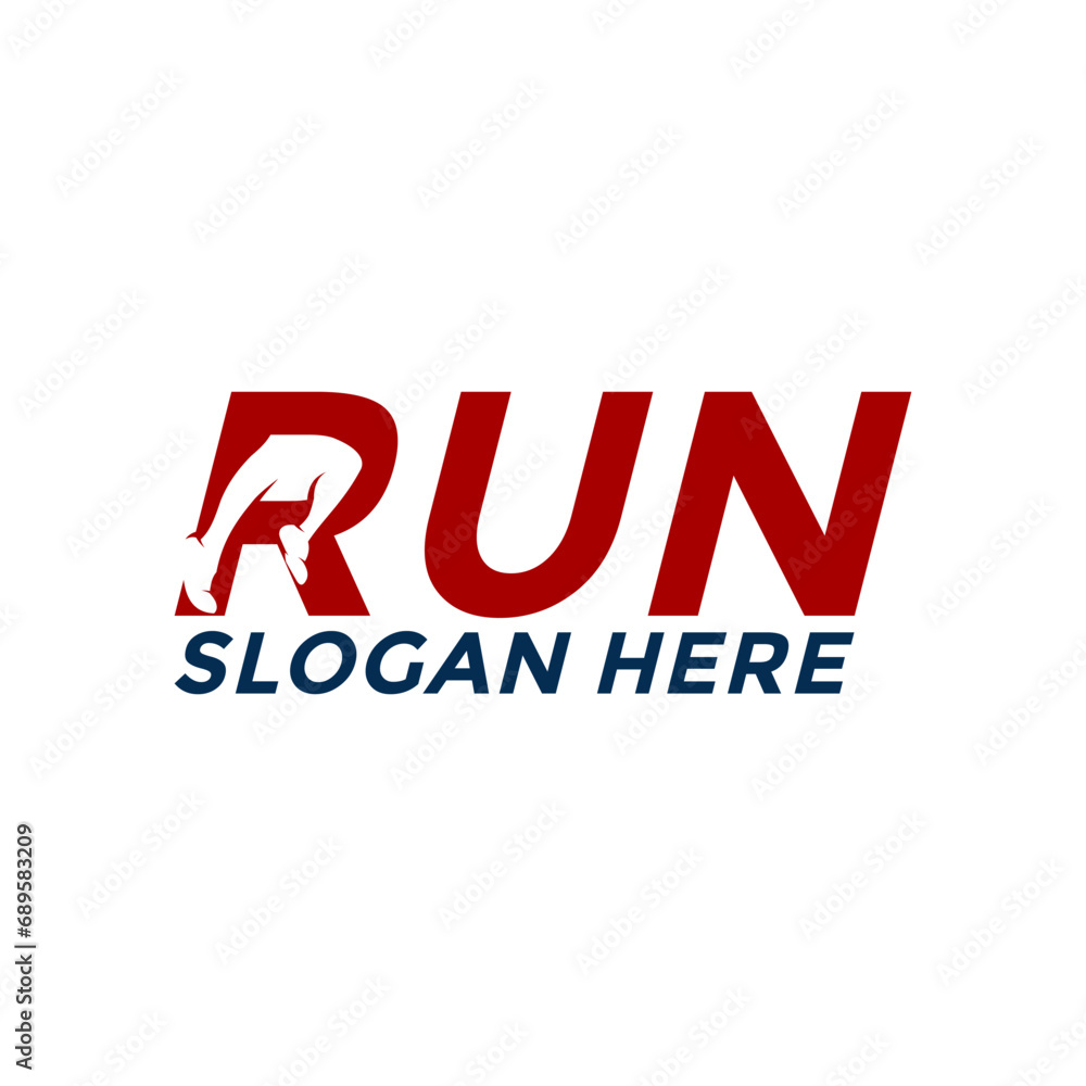 Run Letter logo vector , Running and marathon logo design template Run Letter logo vector , Running and marathon logo design template