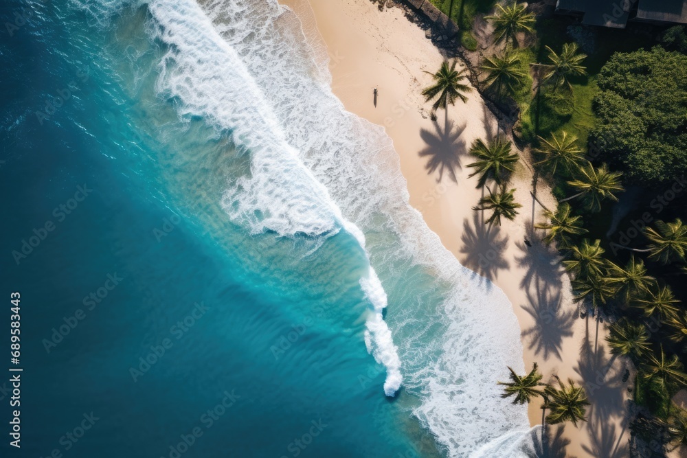 Aerial Drone Photograph of Picturesque Beautiful Landscape, Tropical Beach Scenery