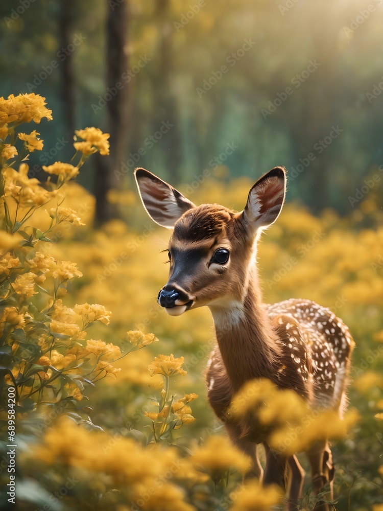 deer cub in the woods deer cub in the woods