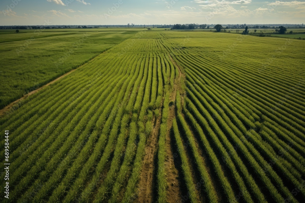Aerial Drone Photograph of Picturesque Beautiful Landscape, Farmland Scenery