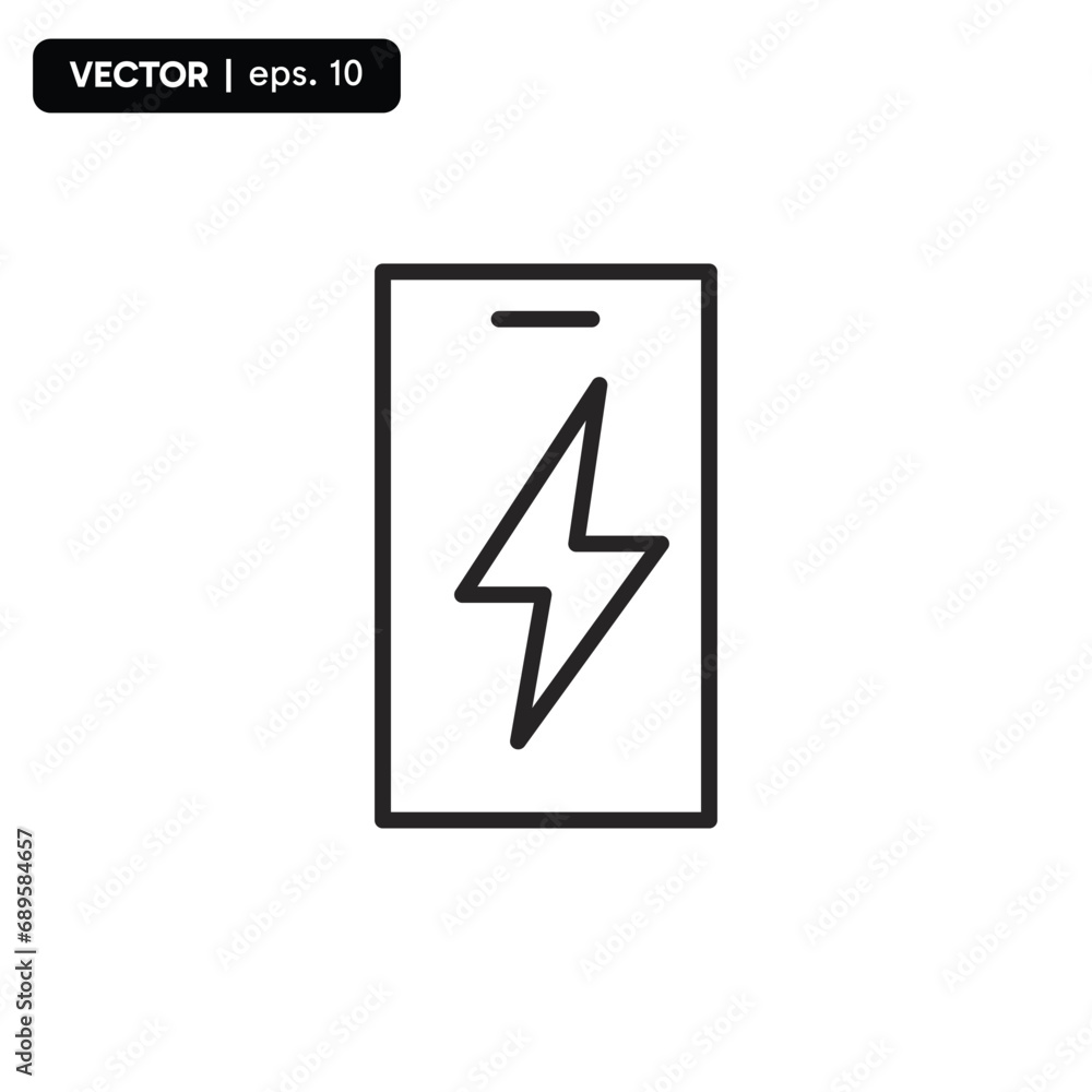 mobile phone charging sign icon, vector illustration mobile phone charging sign icon, vector illustration