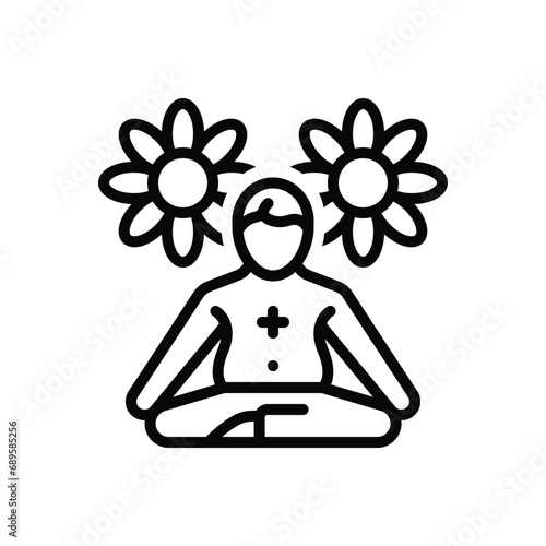 Black line icon for curative 