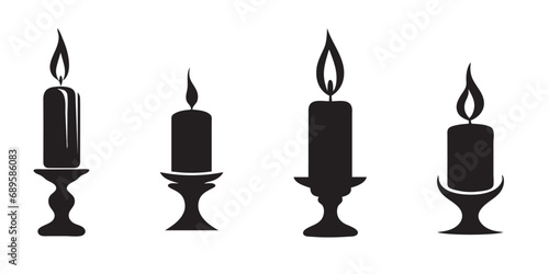 Set of burning candles