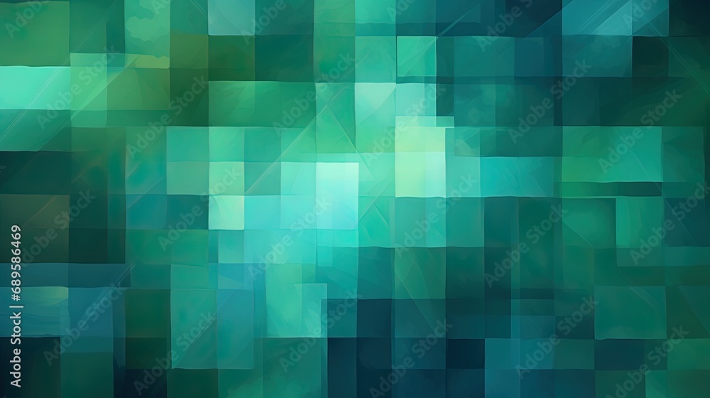 Abstract background with green squres. Created with Ai