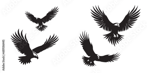 Eagle with wings silhouette