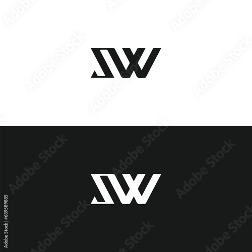 SW logo. S W design. White SW letter. SW, S W letter logo design. Initial letter SW linked circle uppercase monogram logo. S W letter logo vector design. 