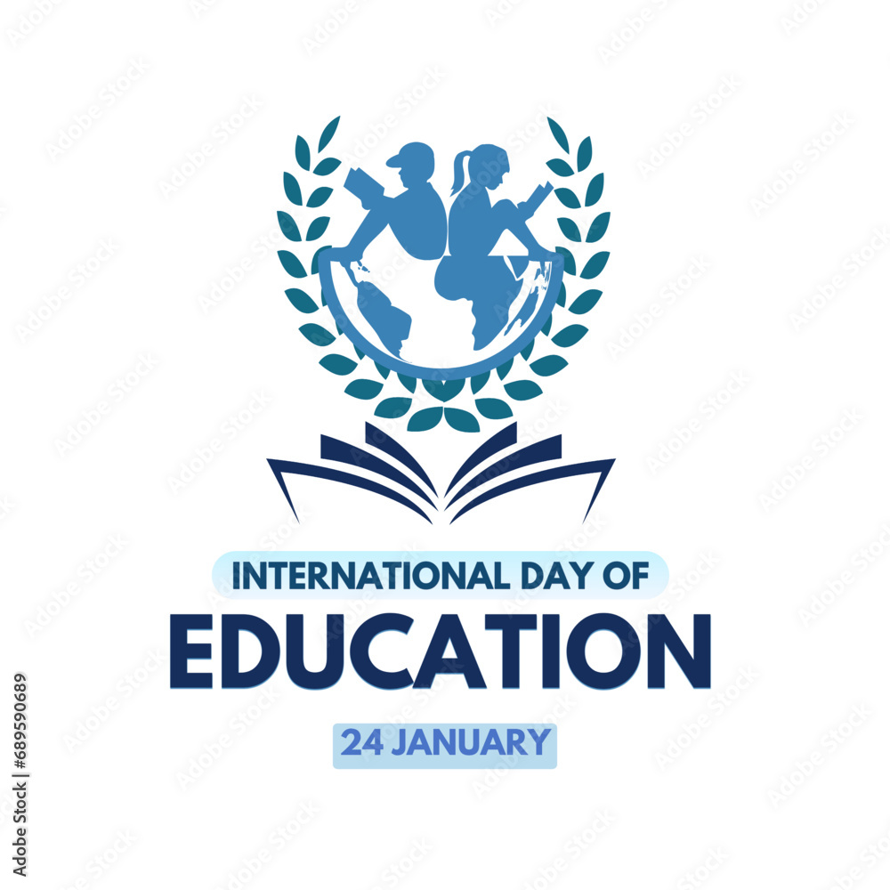 International day of education, 24 January. Aesthetic icon art with typography International day of education, 24 January. Aesthetic icon art with typography
