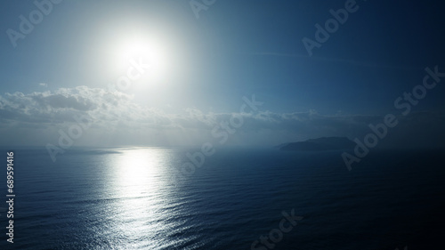 Fototapeta Naklejka Na Ścianę i Meble -  Aerial view of beautiful sea and island landscape in the sunrise