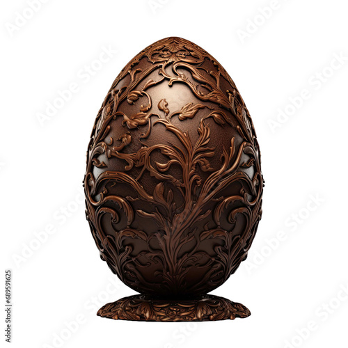 Brown egg isolated on transparent background.