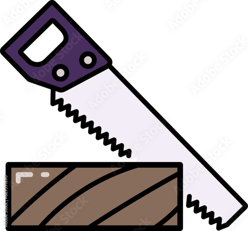 Sawing wood icon