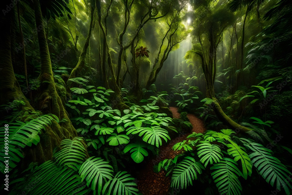 Embark on a visual journey into the heart of a Central American rainforest, where nature thrives in its most vibrant form generative ai technology