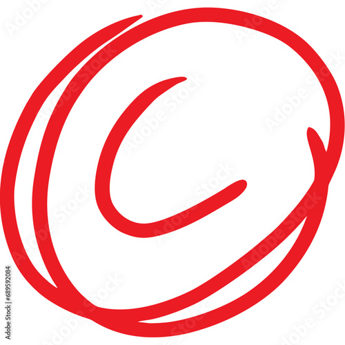 Grade result C. Test exam mark report vector illustration. 