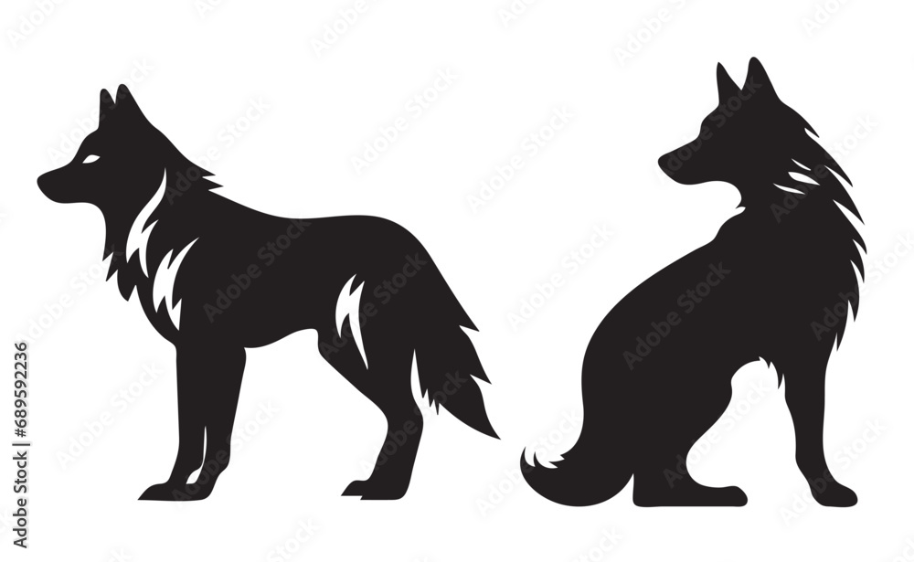 Fototapeta premium Wild wolf silhouette