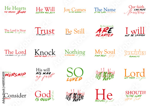Bild auf Leinwand Religious Sayings, Faith Bundle Scriptures, Collection of Religious Quotes, Chri