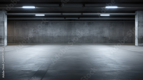 Underground Parking. Empty Space with Copy Space Background photo