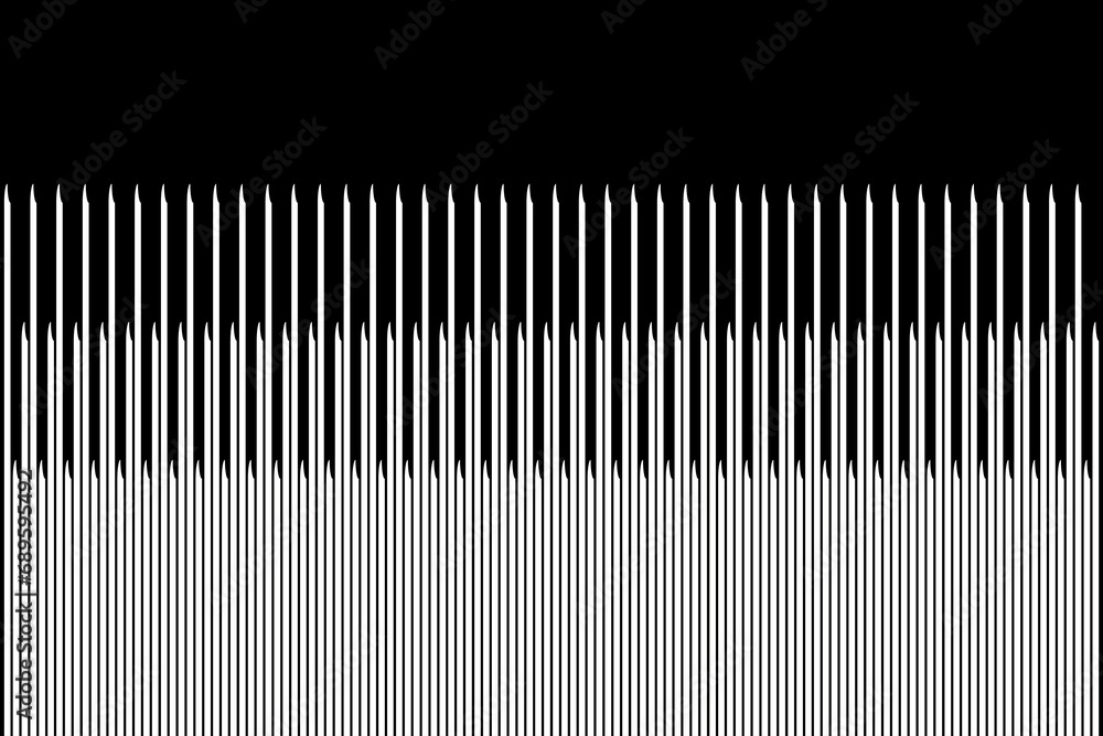 Vertical stripe of regular pattern. Design icon white on black background. Design print for illustration, textile, wallpaper, background. Set 8 Vertical stripe of regular pattern. Design icon white on black background. Design print for illustration, textile, wallpaper, background. Set 8