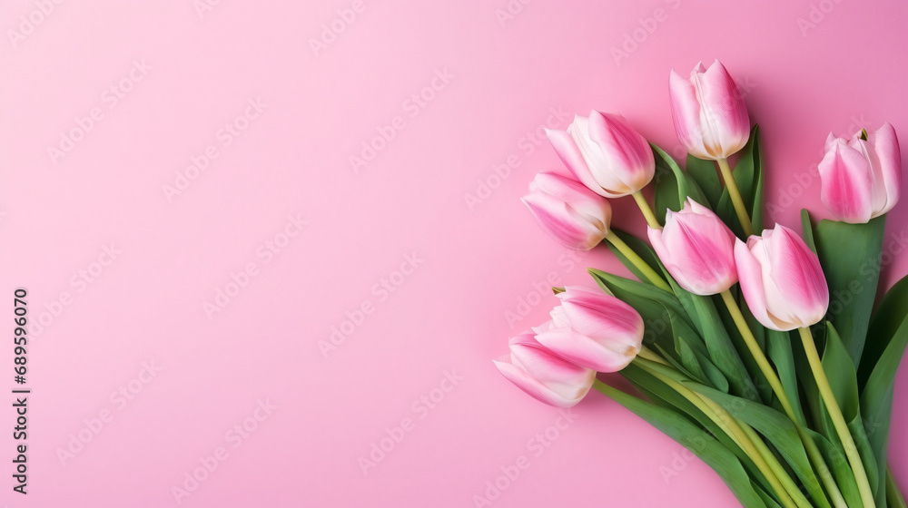 Bouquet of tulips for home interior. Spring flowers
